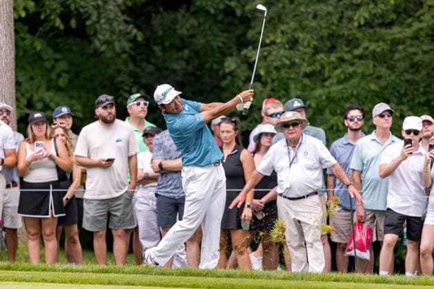 June 6, 2026, Dublin, Ohio, U.S: Hideki Matsuyama hits from the rough during the third round of The Memorial Tournament at Muirfield Village Golf Club, Dublin, Ohio. Dublin U.S - ZUMAs304 20260606_zaf_s304_031 Copyright: xScottxStuartx