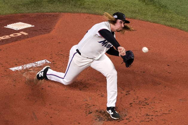 MLB, Baseball Herren, USA - Miami Marlins vs Tampa Bay Rays Miami Marlins Right-Handed Pitcher Lake Bachar in action during the Major League Baseball (MLB) game between the Miami Marlins and the Tampa Bay Rays in Miami, Florida, USA, 06 June 2026. MIAMI FLORIDA United States  Copyright: xCRISTOBALxHERRERA-ULASHKEVICHx