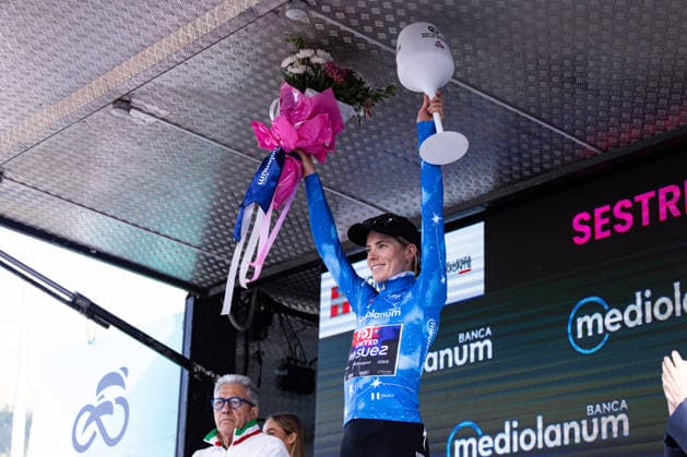 37th Giro d Italia Women 2026 - Stage 8 Demi Vollering of FDJ UNITED - SUEZ wears the Blue Jersey after Stage 8 of the 37th Giro d Italia Women, a 106km stage reduced to Colle delle Finestre GPM due to ice fall risk, from Rivoli to Sestriere, in Italy, on June 6, 2026. Sestriere Italy  Copyright: xTommasoxBerardix originalFilename:berardi-37thgiro260606_npeJg.jpg