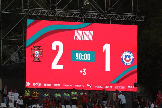Friendly match Portugal Chile, at Estadio Nacional do Jamor city of Oeiras Portugal, June 6, 2026, Oeiras, Portugal Scoreboard final result Copyright: HMBxMedia FernandoxSoares
