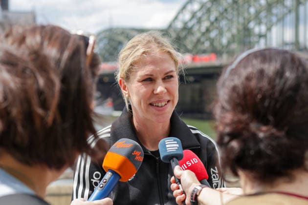 06 06 2026, xgrfx, Football DFB Media Dates, German Womens National Team Training v l Rebecca Knaak in Interview German Womens National Team DFL DFB REGULATIONS PROHIBIT ANY USE OF PHOTOGRAPHS as IMAGE SEQUENCES and or QUASI VIDEO Cologne
