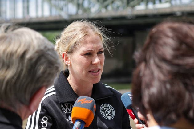 06 06 2026, xgrfx, Football DFB Media Dates, German Womens National Team Training v l Rebecca Knaak in Interview German Womens National Team DFL DFB REGULATIONS PROHIBIT ANY USE OF PHOTOGRAPHS as IMAGE SEQUENCES and or QUASI VIDEO Cologne