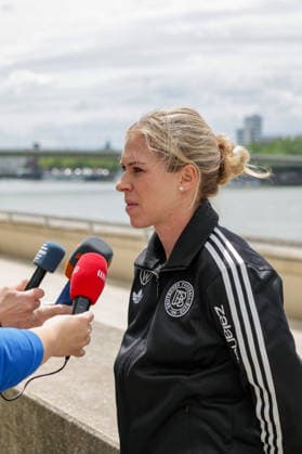 06 06 2026, xgrfx, Football DFB Media Dates, German Womens National Team Training v l Rebecca Knaak in Interview German Womens National Team DFL DFB REGULATIONS PROHIBIT ANY USE OF PHOTOGRAPHS as IMAGE SEQUENCES and or QUASI VIDEO Cologne