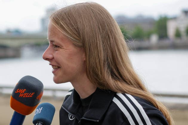 06 06 2026, xgrfx, Football DFB Media Dates, German Womens National Team Training v l Vivien Endemann in Interview German Womens National Team DFL DFB REGULATIONS PROHIBIT ANY USE OF PHOTOGRAPHS as IMAGE SEQUENCES and or QUASI VIDEO Cologne