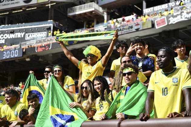 CLEVELAND, USA - JUNE 06: Brazilian fans during an International Friendly, Länderspiel, Nationalmannschaft match in preparation for the upcoming 2026 FIFA World Cup, WM, Weltmeisterschaft, Fussball between Brazil and Egypt (Photo by Rebekah Wynkoop SPP)  Copyright: xRebekahxWynkoop SPPx Sportspressphoto_SPR162307
