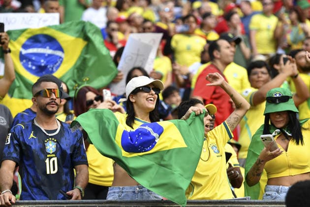 CLEVELAND, USA - JUNE 06: Brazilian fans during an International Friendly, Länderspiel, Nationalmannschaft match in preparation for the upcoming 2026 FIFA World Cup, WM, Weltmeisterschaft, Fussball between Brazil and Egypt (Photo by Rebekah Wynkoop SPP)  Copyright: xRebekahxWynkoop SPPx Sportspressphoto_SPR162340