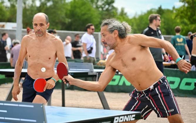 Outdoor table tennis is chilling and sport On June 6, the 1st German Outdoor Table Tennis Championships of the table tennis communities were held as part of the LOTTO Thuringia TT Finals at Messe Erfurt Outdoor table tennis is chilling and sport On June 6, the 1st German Outdoor Table Tennis Championships of the table tennis communities were held as part of the LOTTO Thuringia TT Finals at Messe Erfurt Erfurt Messe Erfurt Thuringia Germany