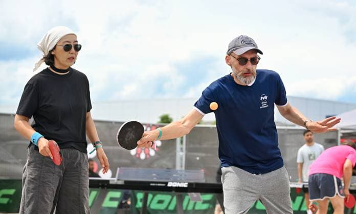 Outdoor table tennis is chilling and sport On June 6, the 1st German Outdoor Table Tennis Championships of the table tennis communities were held as part of the LOTTO Thuringia TT Finals at Messe Erfurt Outdoor table tennis is chilling and sport On June 6, the 1st German Outdoor Table Tennis Championships of the table tennis communities were held as part of the LOTTO Thuringia TT Finals at Messe Erfurt Erfurt Messe Erfurt Thuringia Germany