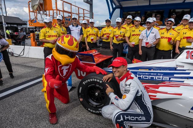 June 6, 2026, Madison, Illinois, USA: IndyCar, Indy Car, IRL, USA SERIES driver, ALEX PALOU (10) (ESP) of Barcelona, Spain, wins the pole award for the Bommarito Automotive Group 500 at World Wide Technology Raceway in MADISON, Illinois, USA. INDYCAR SERIES: June 06, 2026: Bommarito Automotive Group 500: Alex Palou - ZUMAa161 20260606_aaa_a161_021 Copyright: xStevexScaglione GMGx