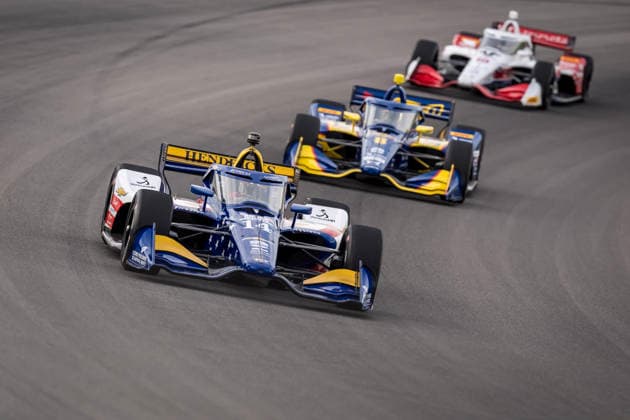 June 6, 2026, Madison, Illinois, USA: IndyCar, Indy Car, IRL, USA SERIES driver, SANTINO FERRUCCI (14) (USA) of Woodbury, CT, travels through the turns during a practice session for the Bommarito Automotive Group 500 at World Wide Technology Raceway in MADISON Illinois. INDYCAR SERIES: June 06, 2026: Bommarito Automotive Group 500: Santino Ferrucci - ZUMAa161 20260606_aaa_a161_030 Copyright: xWalterxArce GMGx