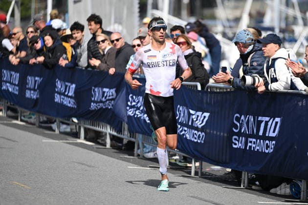 Sokin Escape From Alcatraz Triathlon - T100 San Francisco 2026 SAN FRANCISCO, CA - JUNE 6: Lasse Nygaard Priester wins second place during The Sokin Escape From Alcatraz Triathlon at Marina Blvd in San Francisco, California, United States on June 6, 2026. Tayfun Coskun Anadolu California United States. Editorial use only. Please get in touch for any other usage.  Copyright: x2026xAnadoluxTayfunxCoskunx