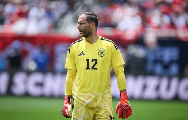 Soccer World Cup 2026 test match in Chicago 06 06 2026 USA Germany Goalkeeper Oliver Baumann Germany