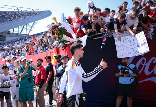 Soccer World Cup 2026 test match in Chicago 06 06 2026 USA Germany Kai Havertz Germany goes into the dressing room after the match