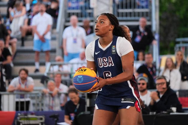 June 6, 2026, Warsaw, Masovian Voivodeship, Poland: USA s SAHARA WILLIAMS (6) takes a free throw during a FIBA 3x3 Basketball World Cup women s quarter-final game between France and USA in Warsaw, Poland. Basketball 2026: FIBA 3x3 World Cup Women s Quarterfinal: United States 18:16 France  - ZUMAk204 20260606_zip_k204_100 Copyright: xRomanxKozielx