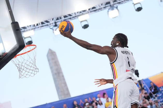 June 6, 2026, Warsaw, Masovian Voivodeship, Poland: Germany s DENZEL AGYEMAN (1) in action during a FIBA 3x3 Basketball World Cup men s quarter-final game between Germany and Austria in Warsaw, Poland. Warsaw Poland - ZUMAk204 20260606_zip_k204_113 Copyright: xRomanxKozielx