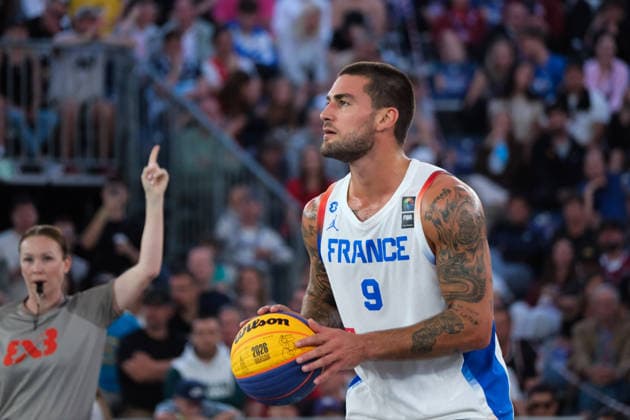 June 6, 2026, Warsaw, Masovian Voivodeship, Poland: France s EMMANUEL MONCEAU (9) takes a free throw during a FIBA 3x3 Basketball World Cup men s quarter-final game between France and USA in Warsaw, Poland. Warsaw Poland - ZUMAk204 20260606_zip_k204_136 Copyright: xRomanxKozielx