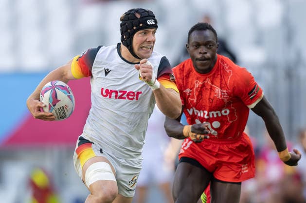 Germany Kenya, SVNS Rugby World Championship Felix Hufnagel Germany, 1 ahead of Patrick Odongo Okong o Kenya, 11 Semi-final for 9th place between Germany and Kenya Third tournament of the SVNS World Championship, Sevens Rugby World Cup from June 5 to 7, 2026 in Bordeaux France Day 2, June 6, 2026 , Bordeaux Region Nouvelle Aquitaine France Stade Atlantique