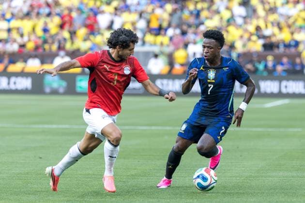 Friendly match between Brazil and Egypt Vini Jr. at the match between Brazil and Egypt, an International Friendly, Länderspiel, Nationalmannschaft in preparation for the World Cup, at Huntington Bank Field in Cleveland, United States, this Saturday, June 6th. CLEVELAND OH UNITED STATES Copyright: xWilliamxVolcov BrazilxPhotoxPresx