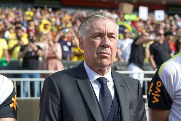 Friendly match between Brazil and Egypt Carlo Ancelotti, Brazil s coach, before the match between Brazil and Egypt, an International Friendly, Länderspiel, Nationalmannschaft in preparation for the World Cup, at Huntington Bank Field in Cleveland, United States, this Saturday, June 6th. CLEVELAND OH UNITED STATES Copyright: xWilliamxVolcov BrazilxPhotoxPresx