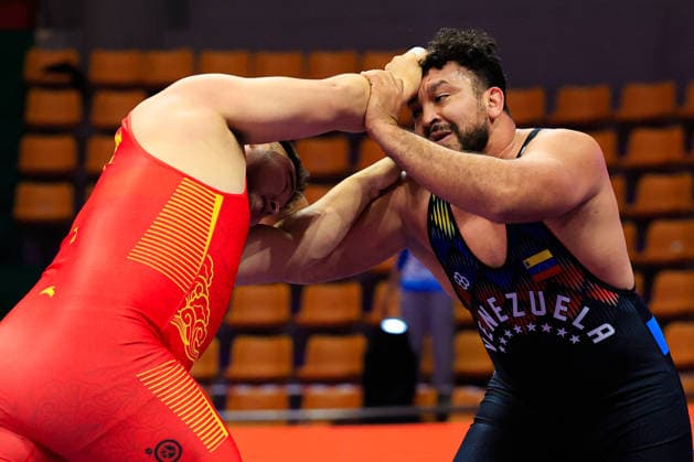 Wrestling Ranking Series Ulaanbaatar Open 125kg FS Jose Daniel Diaz Robertti VEN df Buheeerdun Buheeerdun CHN Copyright: xKostadinxAndonovx xUnitedxWorldxWrestlingx Kostadin Andonov United World Wrestling