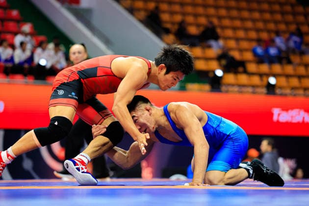 Wrestling Ranking Series Ulaanbaatar Open 65kg FS Junsik Yun KOR df Turbayar Davaanyam MGL Copyright: xKostadinxAndonovx xUnitedxWorldxWrestlingx Kostadin Andonov United World Wrestling