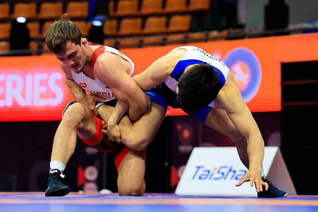 Wrestling Ranking Series Ulaanbaatar Open 70kg FS Magomed Emi Eltemirov RUS df Konstantin Kaprynov RUS Copyright: xKostadinxAndonovx xUnitedxWorldxWrestlingx Kostadin Andonov United World Wrestling