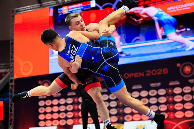 Wrestling Ranking Series Ulaanbaatar Open 70kg FS Rustamzhan Kakharov KGZ df Rodion Anchugin KAZ Copyright: xKostadinxAndonovx xUnitedxWorldxWrestlingx Kostadin Andonov United World Wrestling