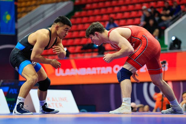 Wrestling Ranking Series Ulaanbaatar Open 70kg FS Tulga Tumur Ochir MGL df Cross Michael Wasilewski USA Copyright: xKostadinxAndonovx xUnitedxWorldxWrestlingx Kostadin Andonov United World Wrestling