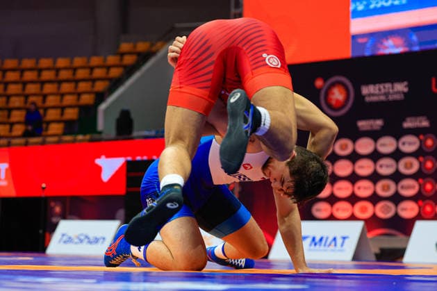Wrestling Ranking Series Ulaanbaatar Open 79kg FS Ismail Khaniev RUS df Khangaibayar Ganbold MGL Copyright: xKostadinxAndonovx xUnitedxWorldxWrestlingx Kostadin Andonov United World Wrestling