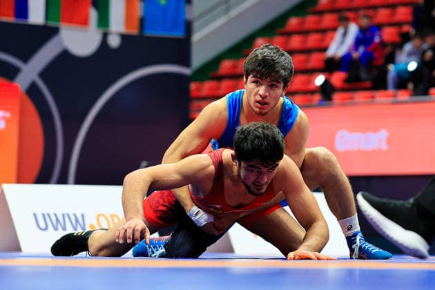Wrestling Ranking Series Ulaanbaatar Open 79kg FS Shamsat Tair KAZ df Bekzat Rakhimov KGZ Copyright: xKostadinxAndonovx xUnitedxWorldxWrestlingx Kostadin Andonov United World Wrestling