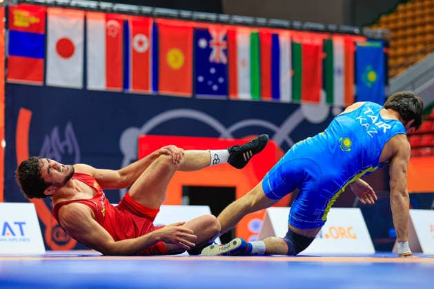 Wrestling Ranking Series Ulaanbaatar Open 79kg FS Shamsat Tair KAZ df Bekzat Rakhimov KGZ Copyright: xKostadinxAndonovx xUnitedxWorldxWrestlingx Kostadin Andonov United World Wrestling
