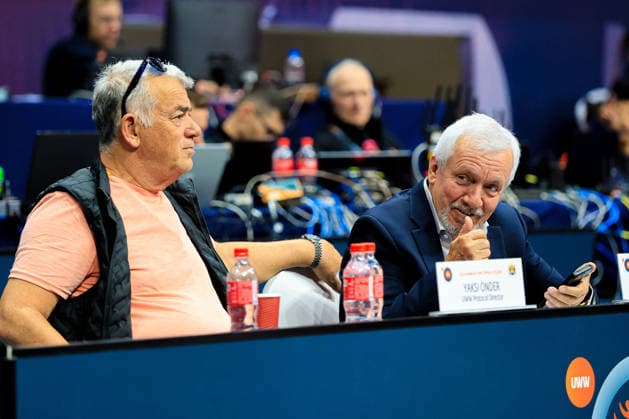 Wrestling Ranking Series Ulaanbaatar Open Theodoros HAMAKOS, Onder Yaksi Copyright: xKostadinxAndonovx xUnitedxWorldxWrestlingx Kostadin Andonov United World Wrestling