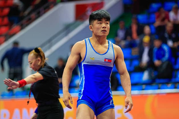 Wrestling Ranking Series Ulaanbaatar Open 57kg FS Chongsong Han PRK df Davaabandi Munkh Erdene MGL Copyright: xKostadinxAndonovx xUnitedxWorldxWrestlingx Kostadin Andonov United World Wrestling