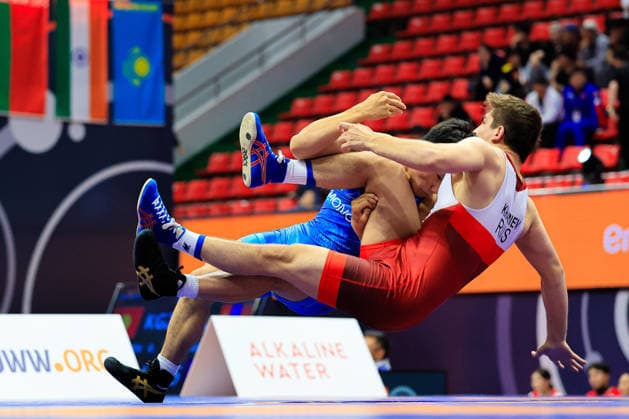 Wrestling Ranking Series Ulaanbaatar Open 79kg FS Ismail Khaniev RUS df Suldkhuu Olonbayar MGL Copyright: xKostadinxAndonovx xUnitedxWorldxWrestlingx Kostadin Andonov United World Wrestling