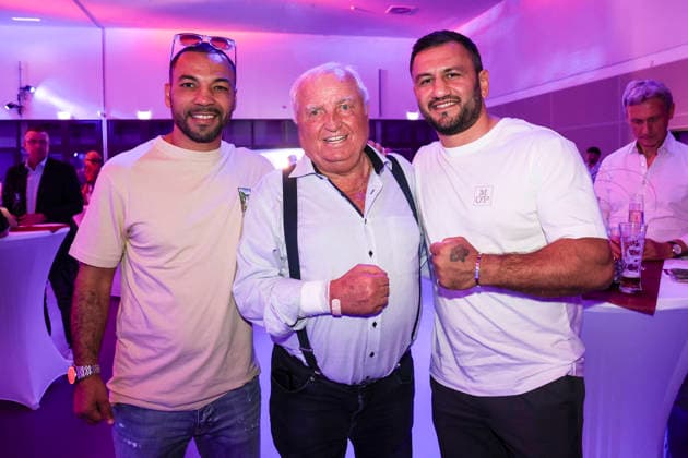 Boxing KUC Box Promotion, Falkensee, 06 06 2026 from left Mo Weber, Ulli Wegner and Leon Harth