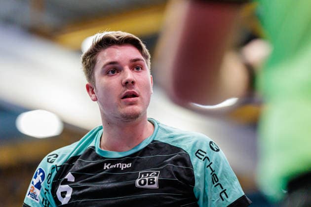 Timm Buck HC Oppenweiler Backnang, 06 aergert sich GER, TuS N Luebbecke vs HC Oppenweiler Backnang, Handball, 2 Bundesliga, 34 Spieltag, Spielzeit 2025 2026, 06 06 2026 GER, TuS N Luebbecke vs HC Oppenweiler Backnang, Handball, 2 Bundesliga, 34 Spieltag, Spielzeit 2025 2026, 06 06 2026 Luebbecke Copyright: xEibner-Pressefoto JanxRollingerx EP_JSK