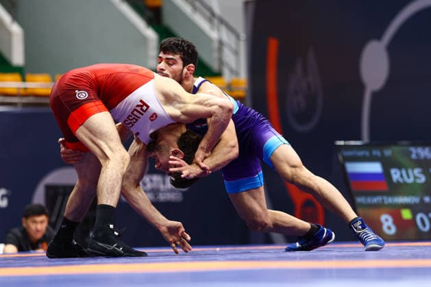 World Ranking Series Ulaanbaatar Open 57kg FS Musa Mekhtikhanov RUS df Sumit Sumit IND Copyright: xJakexKirkmanx xUnitedxWorldxWresx Jake Kirkman United World Wres