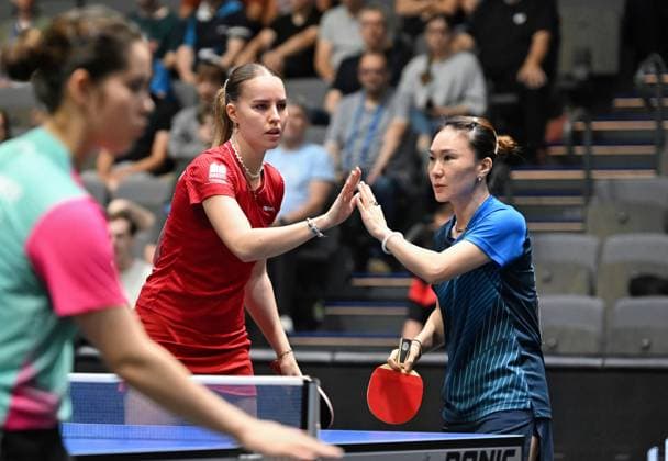 Annett Kaufmann DJK Kolbermoor and Xiaona Shan ttc berlin eastside reach the DM final in Erfurt Annett Kaufmann DJK Kolbermoor and Xiaona Shan ttc berlin eastside reach the DM final in doubles by beating Franziska Schreiner Sophia Klee Langstadt Final day of the German Womens and Mens Championships on June 7, 2026 at Messe Erfurt as part of the 3 German Table Tennis Finals in Erfurt Erfurt Messe Erfurt Thuringia Germany