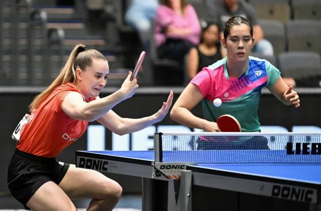 Franziska Schreiner Sophia Klee Langstadt are eliminated in the DM semi-finals and win bronze Franziska Schreiner Sophia Klee Langstadt are eliminated in the DM semi-finals and win bronze Final day of the German Womens and Mens Championships on June 7, 2026 at Messe Erfurt as part of the 3 German Table Tennis Finals in Erfurt Erfurt Messe Erfurt Thuringia Germany