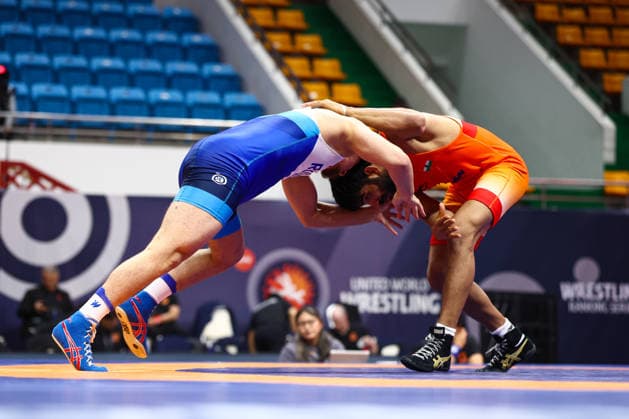 World Ranking Series Ulaanbaatar Open 79kg FS Ismail Khaniev RUS df Sandeep Singh Mann IND Copyright: xJakexKirkmanx xUnitedxWorldxWresx Jake Kirkman United World Wres