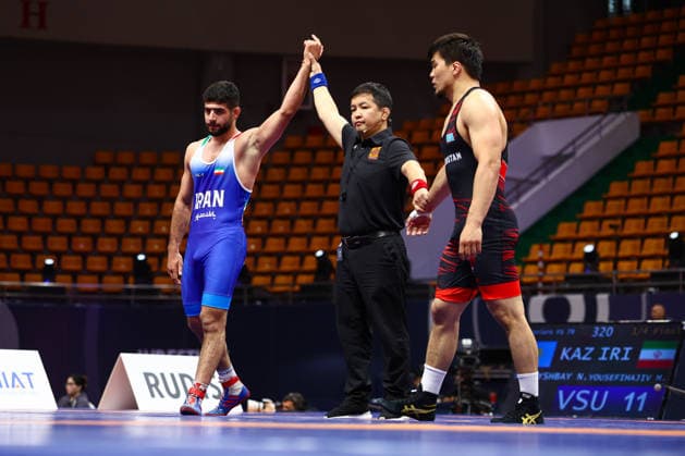 World Ranking Series Ulaanbaatar Open 79kg FS Mahdi Mohammad Yousefihajivar IRI df Nurdaulet Kuanyshbay KAZ Copyright: xJakexKirkmanx xUnitedxWorldxWresx Jake Kirkman United World Wres