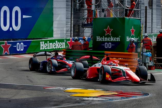 MONACO Formula 2 driver Sebastian Montoya of Prema Powerteam, Formula 2 driver Laurens van Hoepen of Trident during the Formula 2 Monaco Grand Prix on the Monaco Street Circuit on June 6, 2026 in Monaco, Monaco Photo by DeFodi Images
