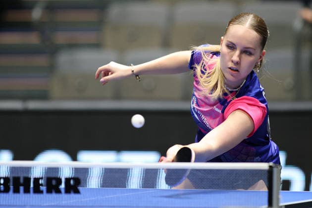 Annett Kaufmann returning a shot GER Erfurt TT Finals 2026 German Championships, Table Tennis Exhibition Hall Erfurt 06 06 2026 GER Erfurt TT Finals 2026 German Championships, Table Tennis Exhibition Hall Erfurt 06 06 2026 Thuringia German Championships 06 06 2026 Erfurt Copyright: xEibner-Pressefoto JoergxHirschx EP_JHH