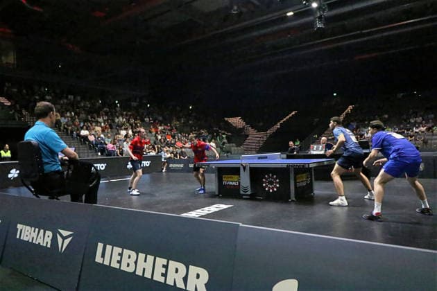 Semi-final winners, Patrik Franziska and Ricardo Walther GER Erfurt TT Finals 2026 German Championships, Table Tennis Exhibition Hall Erfurt 07 06 2026 GER Erfurt TT Finals 2026 German Championships, Table Tennis Exhibition Hall Erfurt 07 06 2026 Thuringia German Championships 06 06 2026 Erfurt Copyright: xEibner-Pressefoto JoergxHirschx EP_JHH
