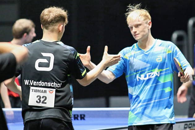 Wim Verdonschot and doubles partner Andre Bertelsmeier win the semi-finals GER Erfurt TT Finals 2026 German Championships, Table Tennis Exhibition Hall Erfurt 07 06 2026 GER Erfurt TT Finals 2026 German Championships, Table Tennis Exhibition Hall Erfurt 07 06 2026 Thuringia German Championships 06 06 2026 Erfurt Copyright: xEibner-Pressefoto JoergxHirschx EP_JHH