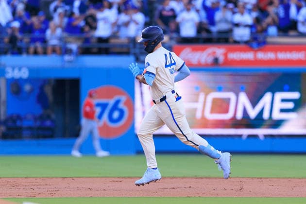 June 6, 2026, Los Angeles, California, USA: Andy Pages 44 of the Los Angeles Dodgers rounds the bases after hitting a home run during a regular season MLB, Baseball Herren, USA game against the Los Angeles Angels on Saturday June 6, 2026 at Dodger Stadium in Los Angeles, California. Dodgers defeat Angels, 9-2. JAVIER ROJAS PI Dodgers Defeat Angels, 9-2  - ZUMAp124 20260606_zaa_p124_063 Copyright: xJavierxRojasx
