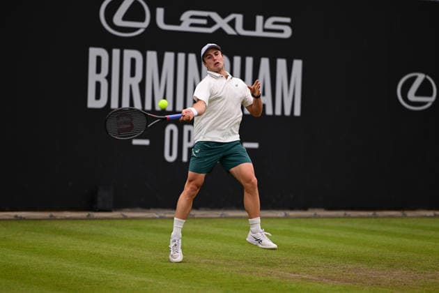 Tennis Lexus Birmingham Open WTA125 ATP, Tennis Herren Challenger Arthur Fery of Great Britain returns during the Lexus Birmingham Open WTA125 ATP Challenger tennis at Edgbaston Priory Club, Birmingham, UK on 7 June 2026. Birmingham Edgbaston Priory Club West Midlands UK Editorial use only , Copyright: xDennisxGoodwinx PSI-24321-0017