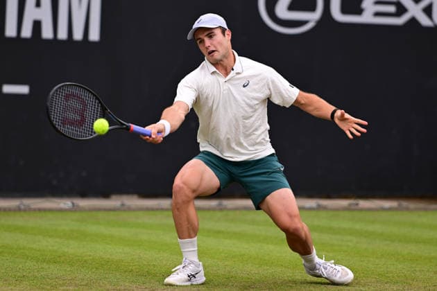 Tennis Lexus Birmingham Open WTA125 ATP, Tennis Herren Challenger Arthur Fery of Great Britain returns during the Lexus Birmingham Open WTA125 ATP Challenger tennis at Edgbaston Priory Club, Birmingham, UK on 7 June 2026. Birmingham Edgbaston Priory Club West Midlands UK Editorial use only , Copyright: xDennisxGoodwinx PSI-24321-0020