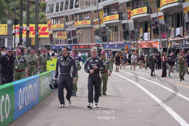 07 06 2026, Circuit de Monaco, Monte Carlo, Formula 1 Louis Vuitton Grand Prix Monaco 2026 ,in the picture Safety Car driver Berns Mayländer R Photo by Hasan Bratic DeFodi Images