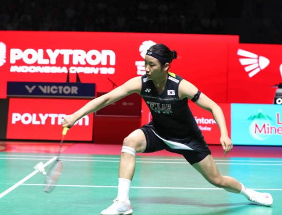 (260607) -- JAKARTA, June 7, 2026 -- An Se Young of South Korea hits a return during the women s singles final match against Yamaguchi Akane of Japan at the Indonesia Open 2026 badminton tournament in Jakarta, Indonesia, June 7, 2026. ) (SP)INDONESIA-JAKARTA-BADMINTON-INDONESIA OPEN-WOMEN S SINGLES-FINAL CenxYunpeng 